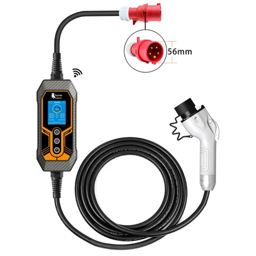 GBT EV Charger 32A 7KW 1Phase APP Bluetooth Version EVSE 11KW 16A 3Phase Cable 5m CEE Plug for Electric Vehicle